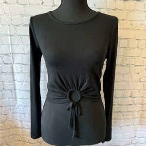 Black Long Sleeve Tee Essential Top